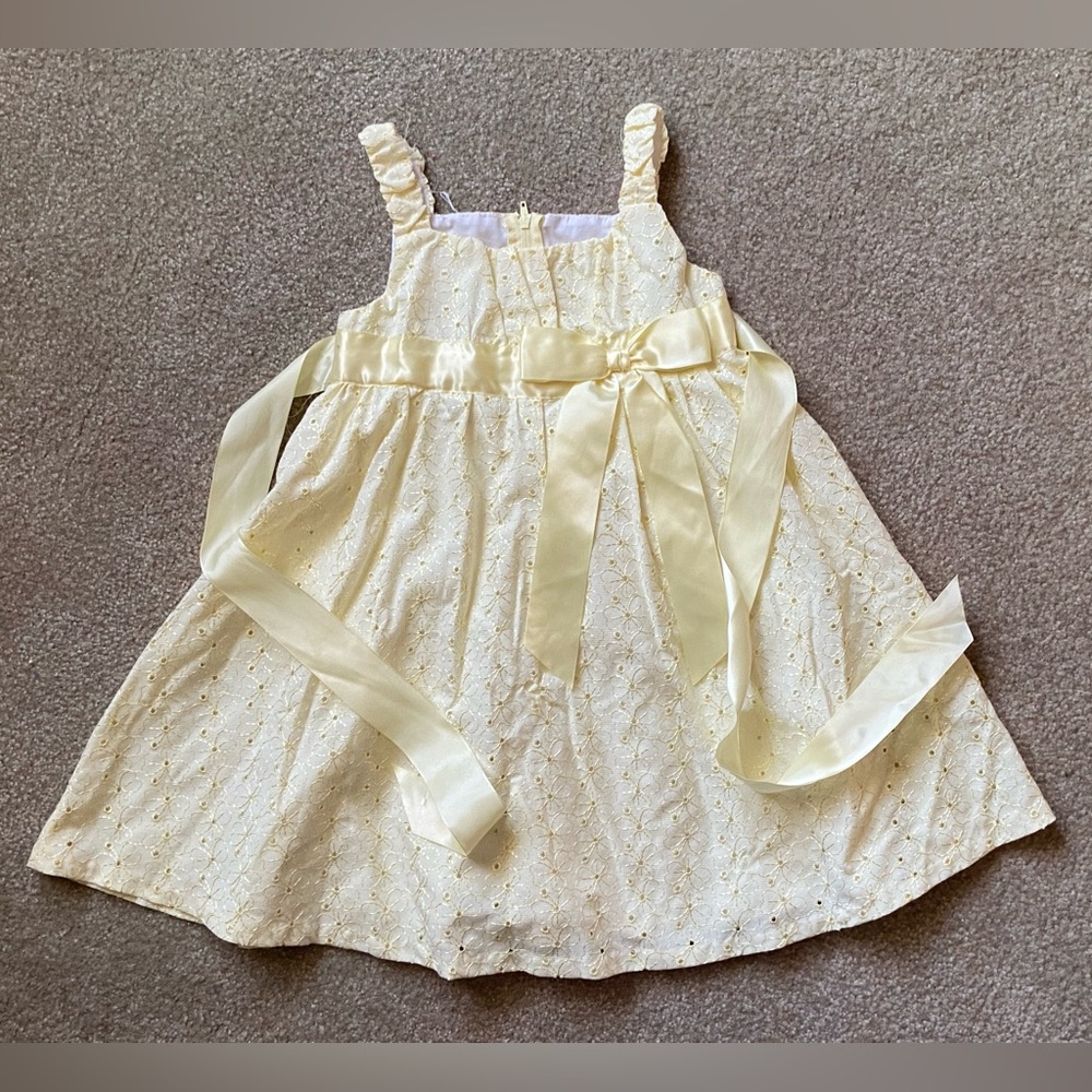 Yellow Eyelet Dress with Ribbon